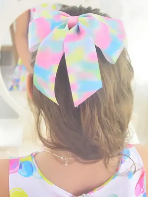Vestido de Menina Colorido Fashion - Enfeite de Cabelo - Varias Estampas
