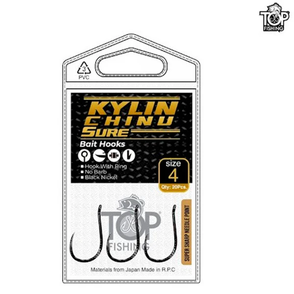 ANZOL KYLIN CHINU SURE SEM FARPAS 20 PEÇAS TAMANHO ANZOL:N 08