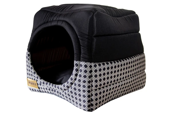 Cama Iglu e Toca Para Cachorro Luxo Luppet Preto Vime Tamanho:M