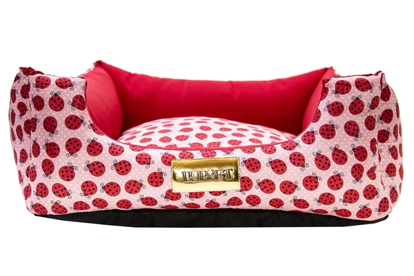 Cama Quadrada para Cachorro ou Gato Luppet Vermelho Joaninha Tamanho:G (LP88018-
