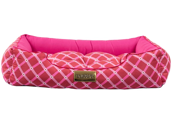 Cama Retangular para Cachorro ou Gato Luppet Luxo Rosa Geométrico (LP9021-02)