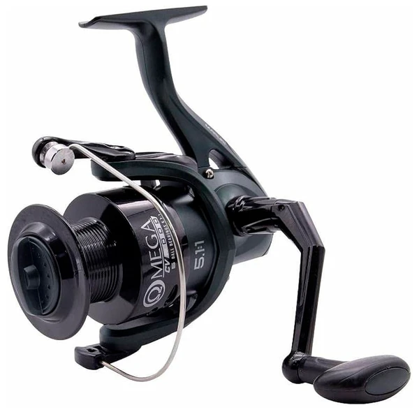 MOLINETE OMEGA 3000 COM 5 ROLAMENTOS MARURI DRAG 5 KG COR:Verde e Preto