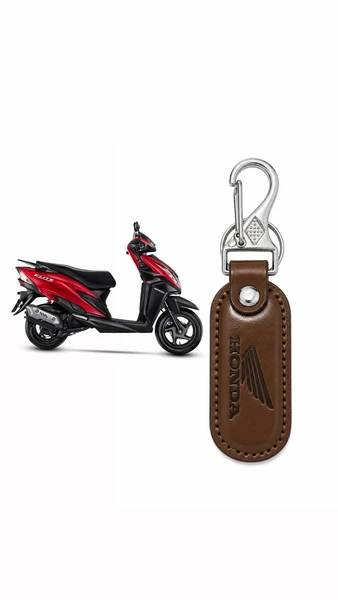 Chaveiro HONDA Marrom Couro Ecológico / Argola Metal .