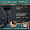 FUNIL FLEXÍVEL P/ OLEO , COMBUSTIVEL C/ BICO REGULAVEL E PENEIRA .
