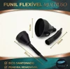 FUNIL FLEXÍVEL P/ OLEO , COMBUSTIVEL C/ BICO REGULAVEL E PENEIRA .