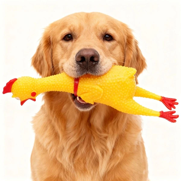 Frango Galinha Brinquedo Interativo para Cachorro Pet Mordedor Plástico com Apito Som Barulho