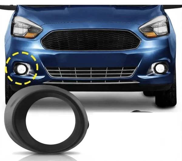 Grade de Para-Choque Ford KA C/ FURO P/ Milha Lado Direito Preto