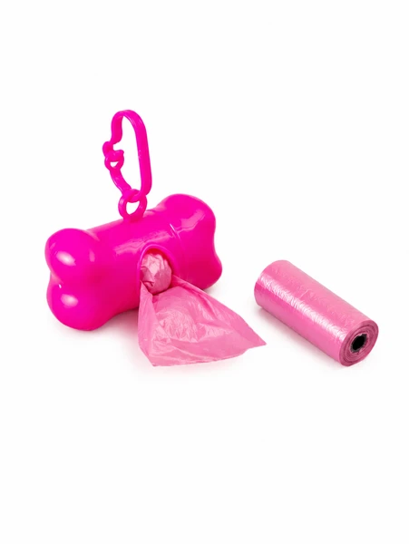 Kit Cata Caca Com 2 Refis Sacos Porta Saquinho Pet Cães Gatos Cachorro Recolher Cocô ROSA