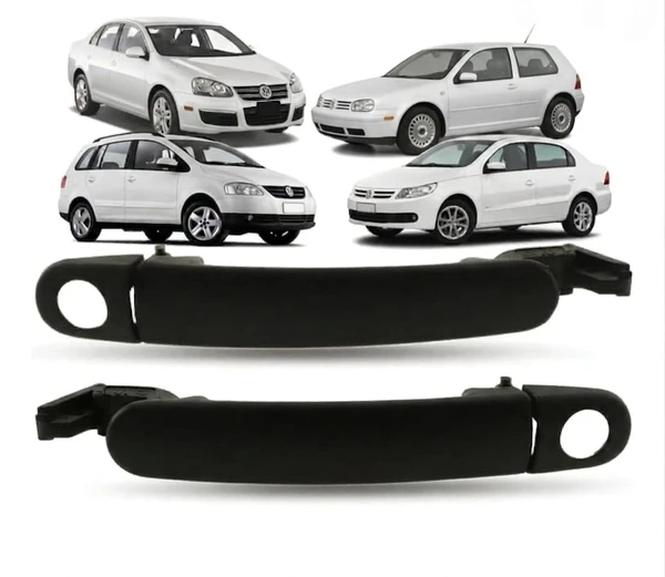 Maçaneta Externa Com Furo Dianteira Gol Voyage Saveiro G5 G6 G7 / Golf Sapão / Polo/ Fox Preta