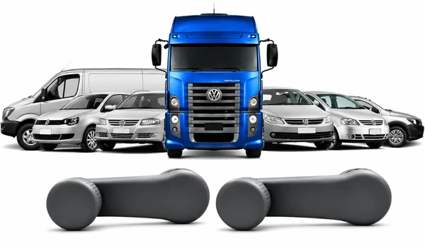 PAR MANIVELA REGULADORA DO VIDRO GOL G3 G4 G5 POLO / CAMINHÃO VW . CINZA