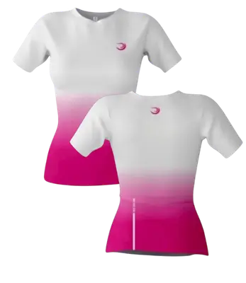 Babylook Branco e Pink Treino Dry Fit Summer Pro Corrida Academia Anti Odor Esportiva