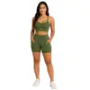Conjunto Feminino Top Costas Nua + Shorts Com BOLSO Poliamida Summer Pro Verde