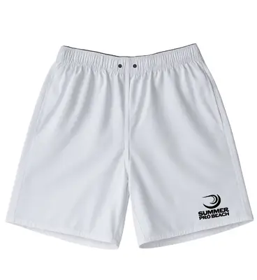 Shorts de Treino Academia Corrida Branco Masculino Elastano com Bolsos