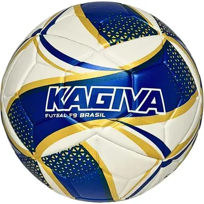 Bola Futsal Infantil Kagiva F9 Brasil Sub 09 Azul e Dourado