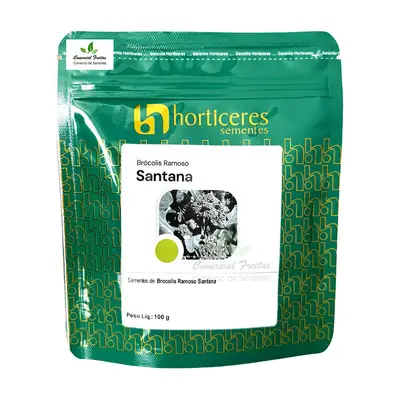 Sementes de Brócolis Ramoso Santana Horticeres Pcte C/ 100 Gramas