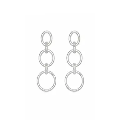 Brinco Argola Tripla Suspensa - Banhado em Ouro 18k