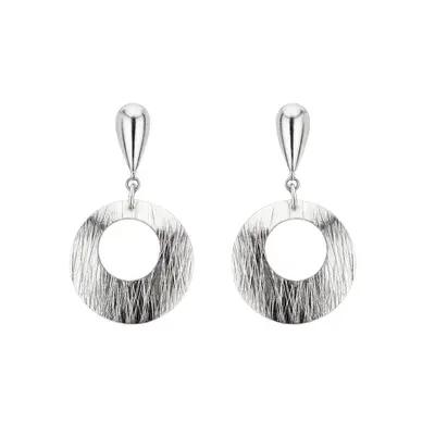 Brinco Argolinha Escovada - Banhada em Ouro 18k