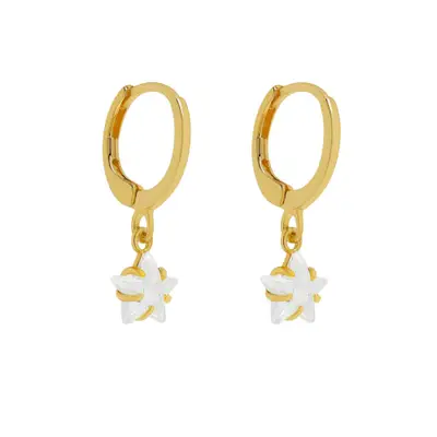 Brinco Infantil Argolinha com Estrela - Banhado em ouro 18k