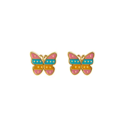 Brinco infantil Borboleta - Banhado em ouro 18k
