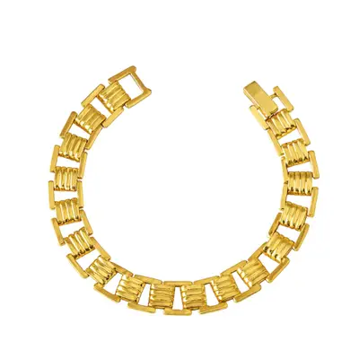 Pulseira Feminina Elos Quadrada - Banhada em ouro 18k