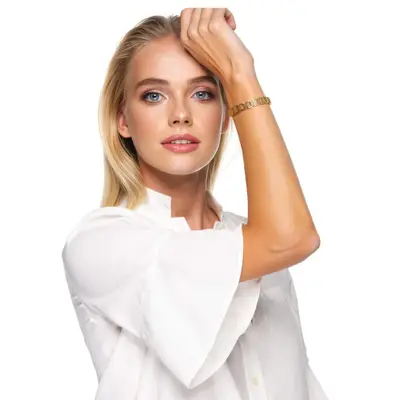 Pulseira Feminina Elos Quadrada - Banhada em ouro 18k