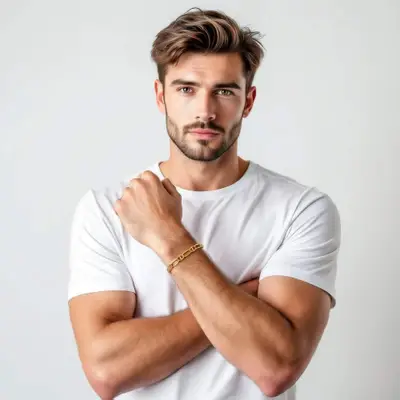 Pulseira Masculina Oitinho 7 mm - Banhada em ouro 18k