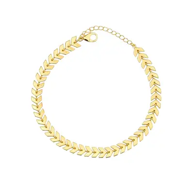 Tornozeleira Escama de Peixe - Banhada em Ouro 18k