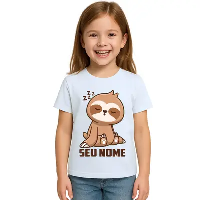 Camiseta Bicho Preguiça Dorminhoco Estampa Personalizada