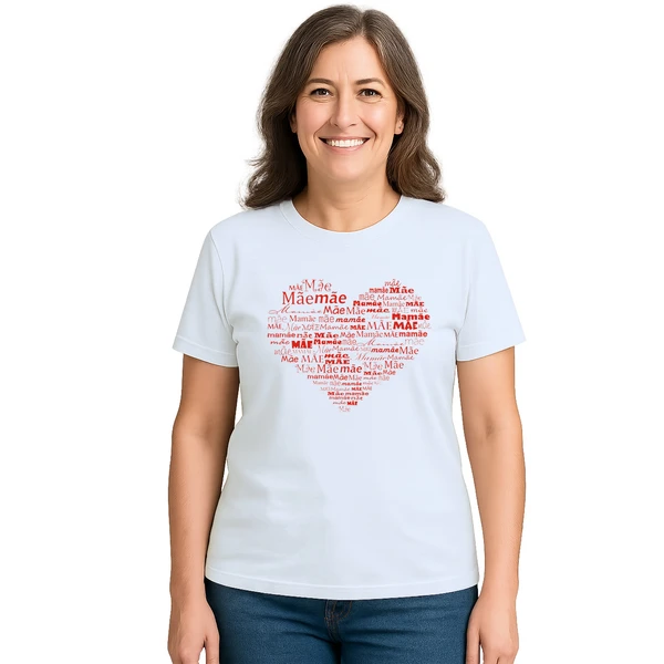 Camiseta Coração de Mãe Dia Das Mães Estampa Personalizada