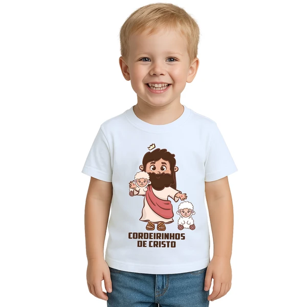 Camiseta Cordeirinhos de Cristo Estampa Personalizada