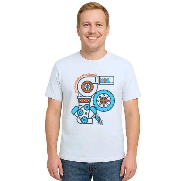 Camiseta Engenharia Mecânica Motores Estampa Personalizada
