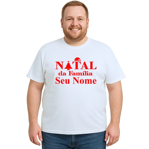 Camiseta Natal da Família Natalina Estampa Personalizada