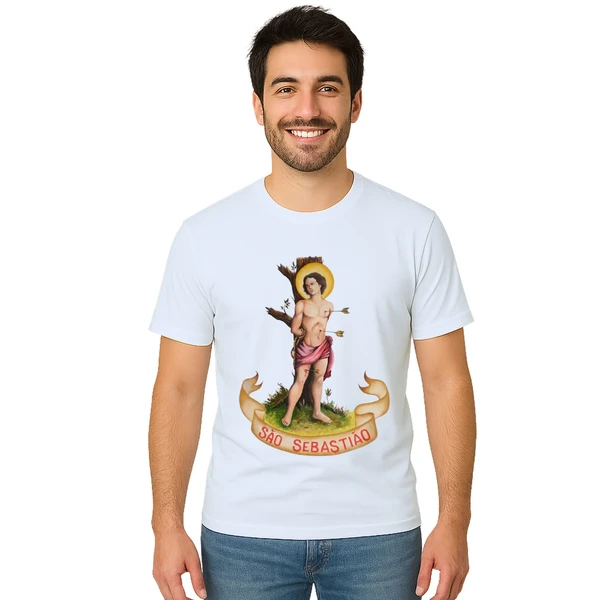 Camiseta São Sebastião Faixa Estampa Personalizada