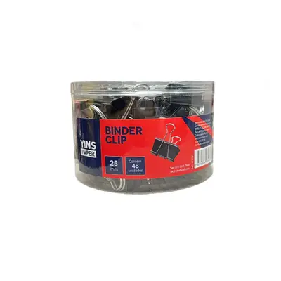 Binder Clip 25mm Preto com 48 Unidades