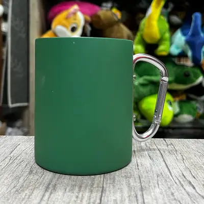 Caneca Inox com Alça Mosquetão 300ml