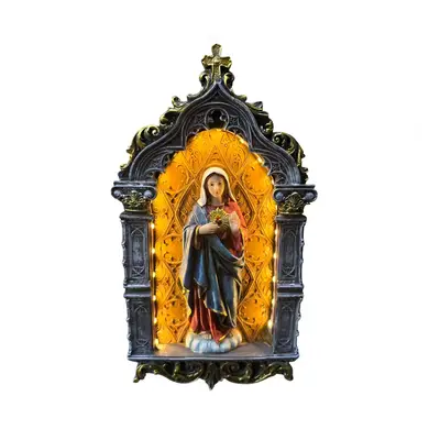 Capela Sagrado Coração de Maria com Led 22,5cm
