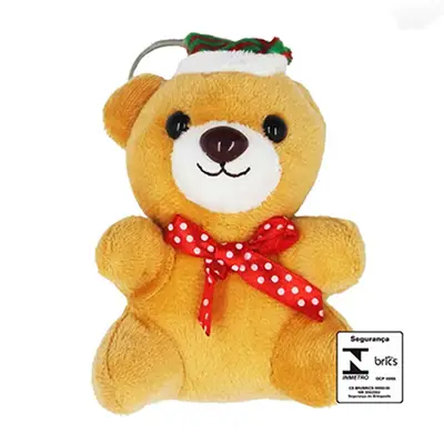 Chaveiro de Pelúcia Urso com Gorro 13cm