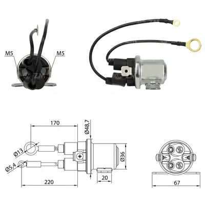 RELE AUXILIAR MOTOR PARTIDA 24V ZM8408 VOLVO FH12/FH440/FH460/FH480/FH500/FH520/FH540/FM360/FM380/FM400/FM420/FM440/F M460/FM480/FM500 01/ REFERENCIA ORIGINAL 20572417