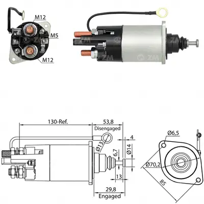 SOLENOIDE MOTOR PARTIDA 24V 39MT DELCO REMY 10511409
