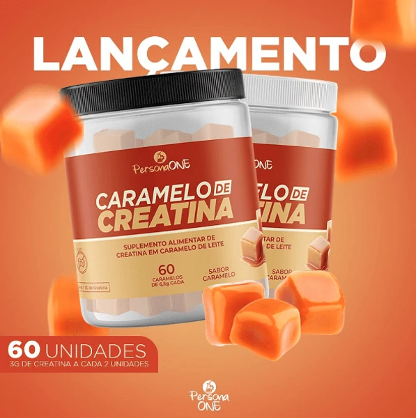 Carmelo de Creatina - 3g de Creatina por Porção (2 Carmelitos) | 60 Unidades - Energia, Força e Performance