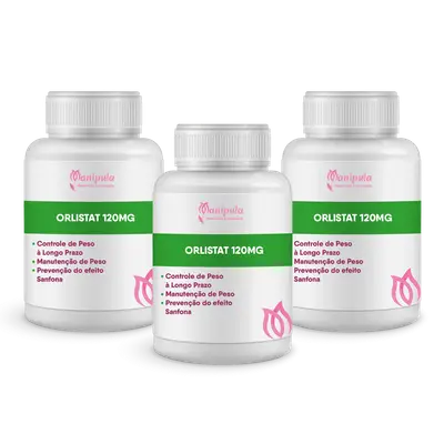 Combo Orlistat original 120mg - 3 frascos com 60 Cápsulas