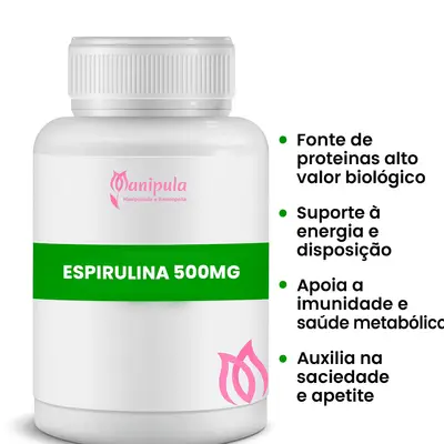 Espirulina 500 mg | Energia, Imunidade e Saciedade | 60 Doses