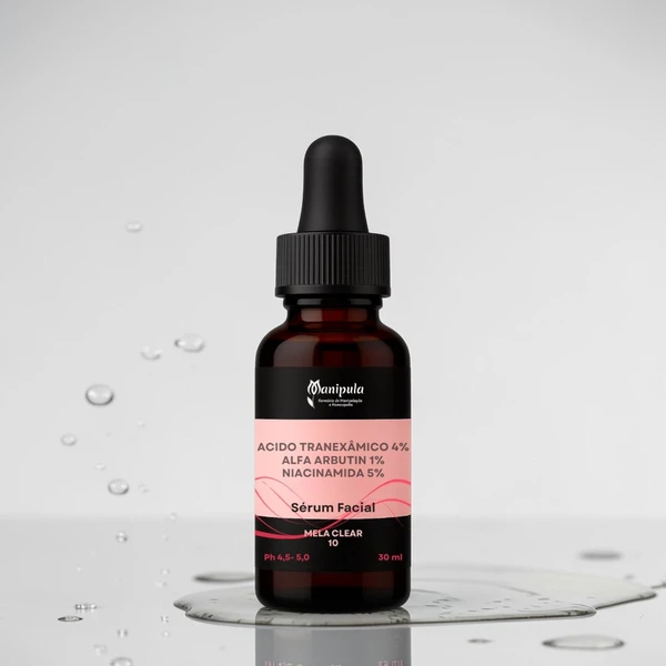 Sérum Clareador com Ácido Tranexâmico 4 % + Alfa Arbutin 1% + Niacinamida 5% | Mela clear 10 - 30 ml