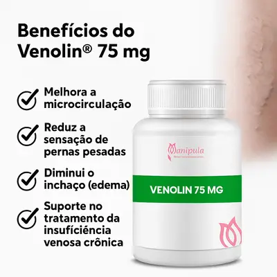 Venolin® 75 mg - Suporte à Circulação e Pernas Leves (Com selo de autenticidade) - 60 Doses