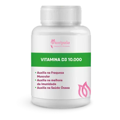 Vitamina D3 10.000 UI - Alta Potência para Imunidade, Ossos e Bem-Estar