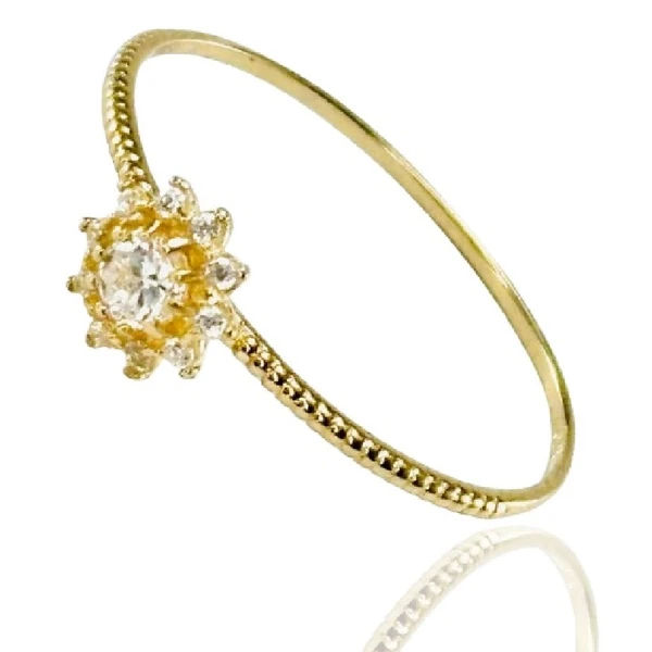 Anel de Ouro 18 k Chuveiro 6mm