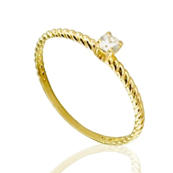 Anel de Ouro 18 k Solitário 3mm