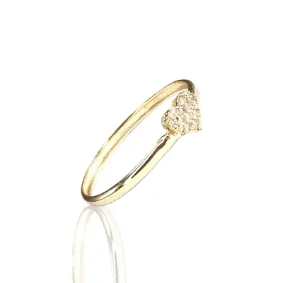 Anel de ouro 18k Chuveiro Coração
