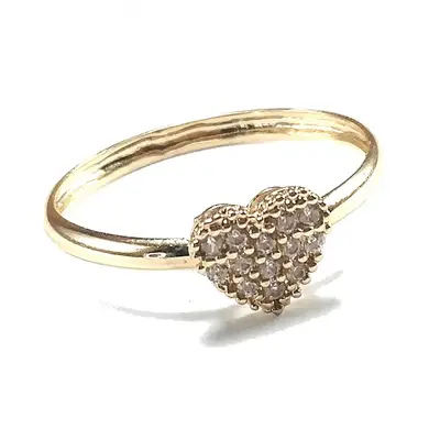 Anel de ouro 18k Chuveiro Coração
