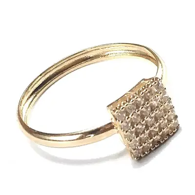 Anel de ouro 18k Chuveiro Quadrado